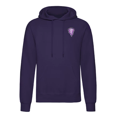 Bluza fioletowa z kapturem logo Wichurka rozmiar L