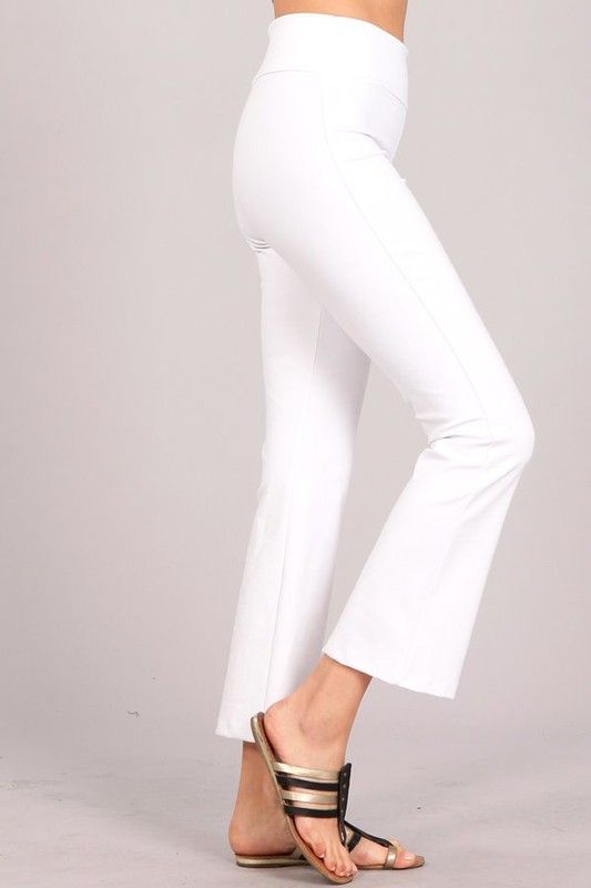 Plus Size Versatile Cropped Pants, Color: White, Size: 1XL