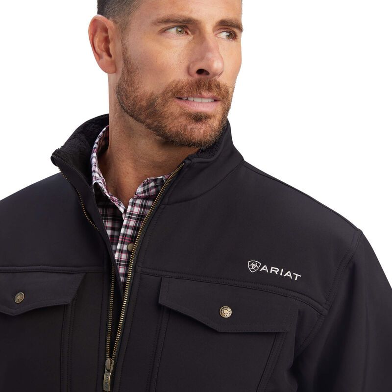 ARIAT MENS VERNON SHERPA JACKET, Color: BLACK, Size: M