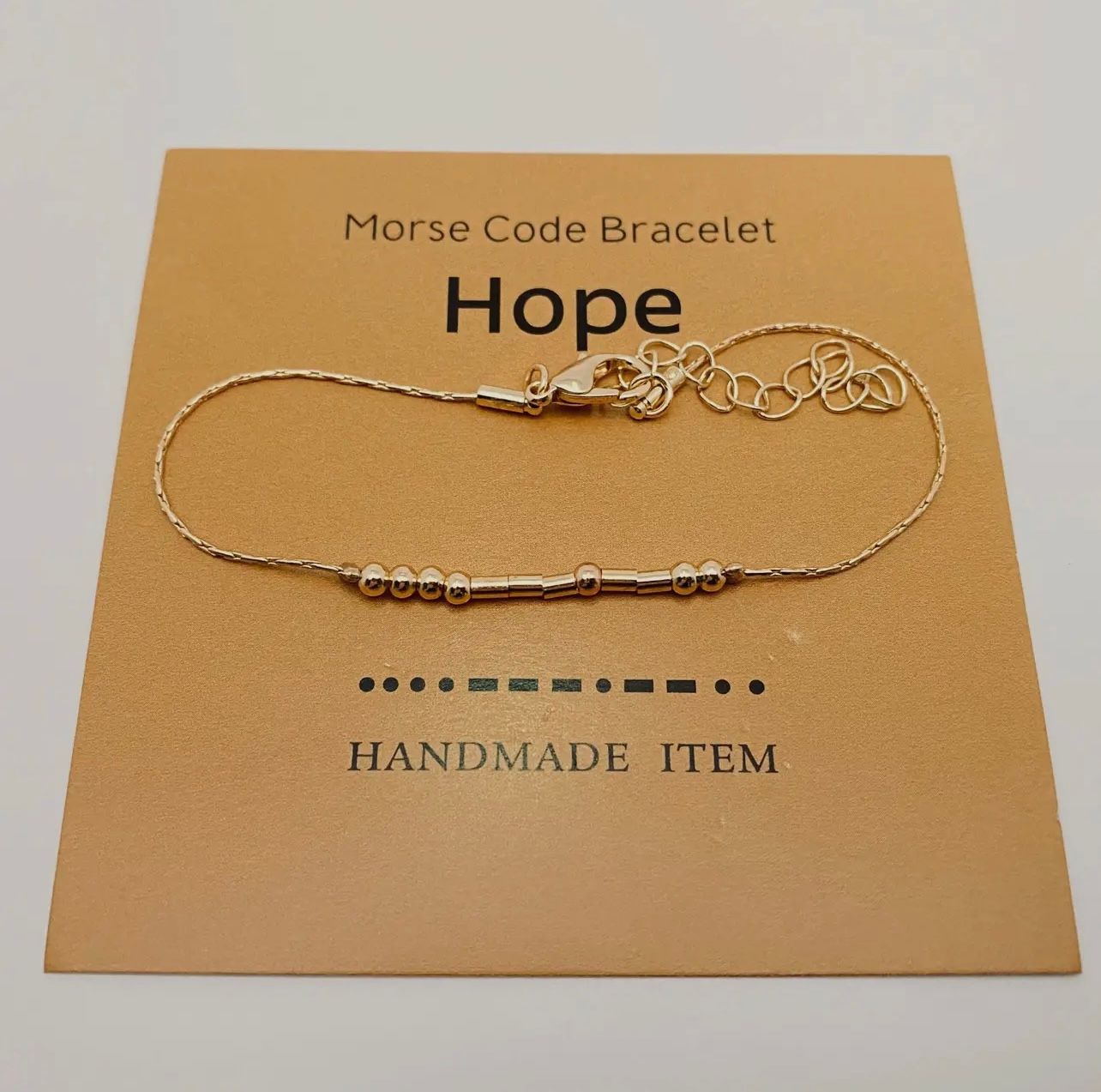 Handmade Golden Morse Code Bracelets, Color: &quot;Hope&quot;, Size: OS