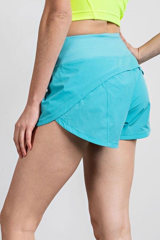 Woven Stretch 2 in 1 Athletic Dupe Shorts, Color: Highlight Blue, Size: S