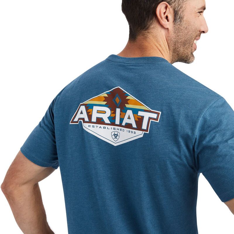 ARIAT MENS HEXAFILL SS T-SHIRT , Color: HEATHER BLUE, Size: M