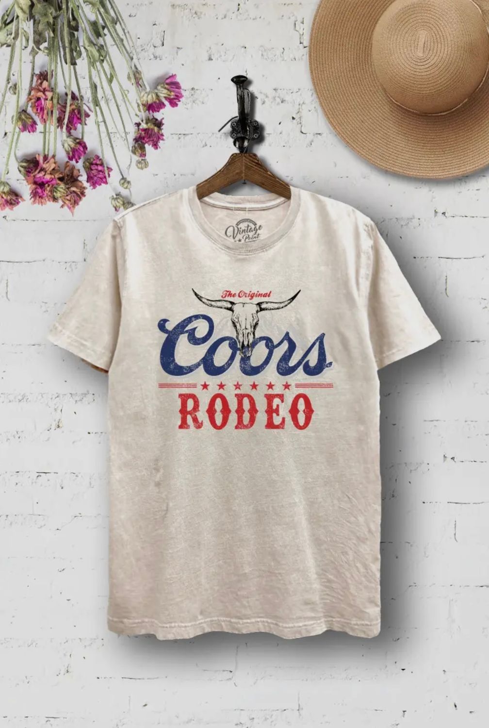 Coors Rodeo Graphic Mineral Wash T-Shirt, Color: Washed Stone, Size: S