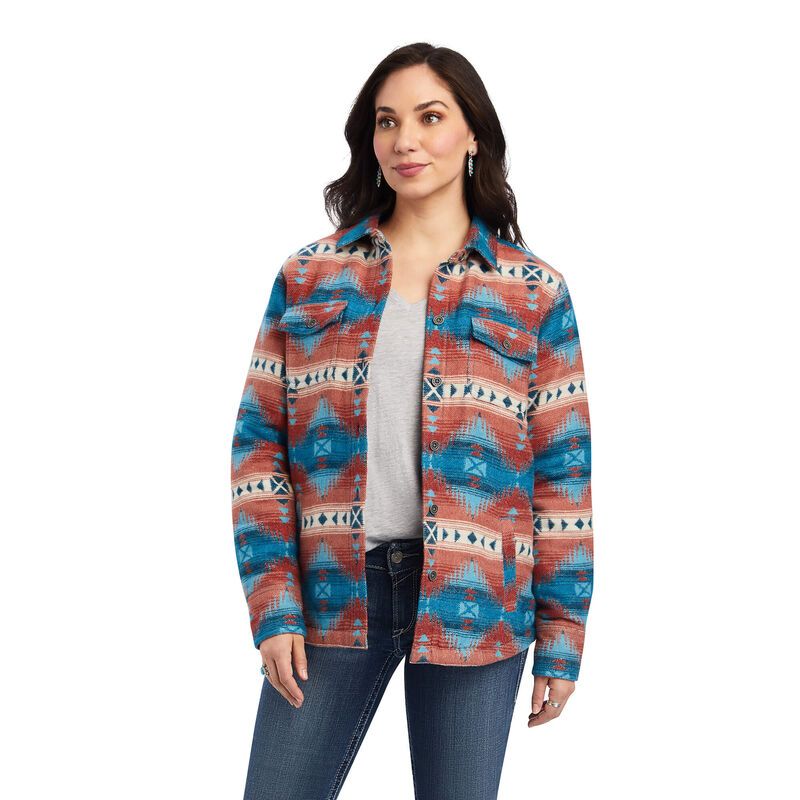ARIAT WMS SHACKET JKT , Color: FIERY JACQUARD, Size: M