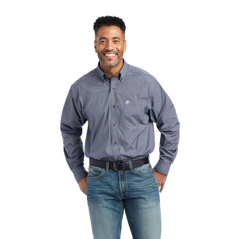 ARIAT MENS PRO GIOVANI CLASSIC LS SHIRT PEACOAT , Color: PEACOAT, Size: M