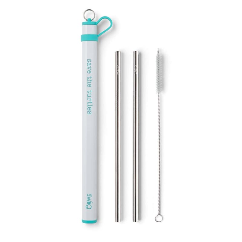 Double Stainless Steel Straw Set