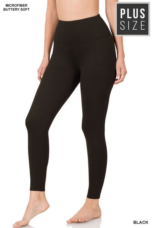 Brushed Microfiber Full Length Leggings Plus