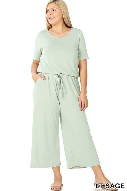 Capri Jumpsuit with Pockets Plus