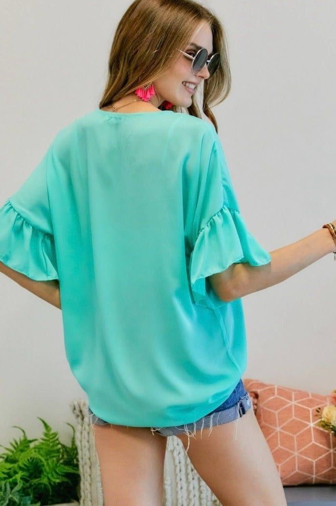LACE UP SHORT SLEEVE TOP