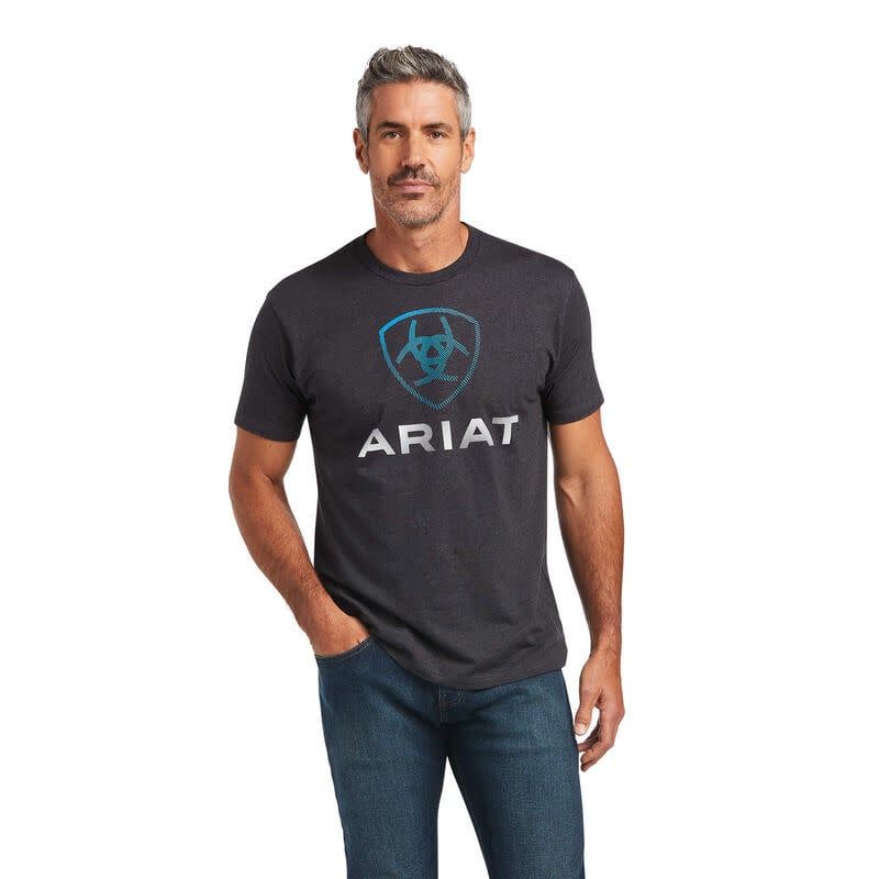 MNS ARIAT BLENDS SS T- SHRT CHARCOAL HTH