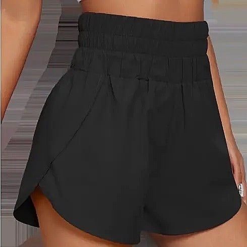 High Waisted Smocked Windbreaker Shorts