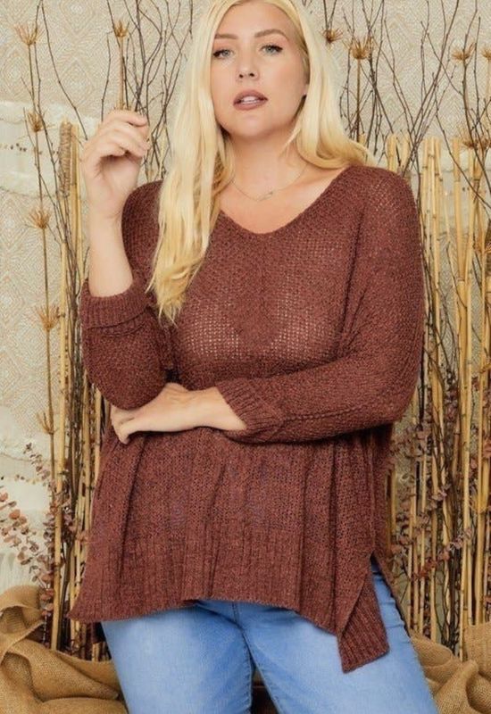Plus Size Loose Fit Basic Sweater