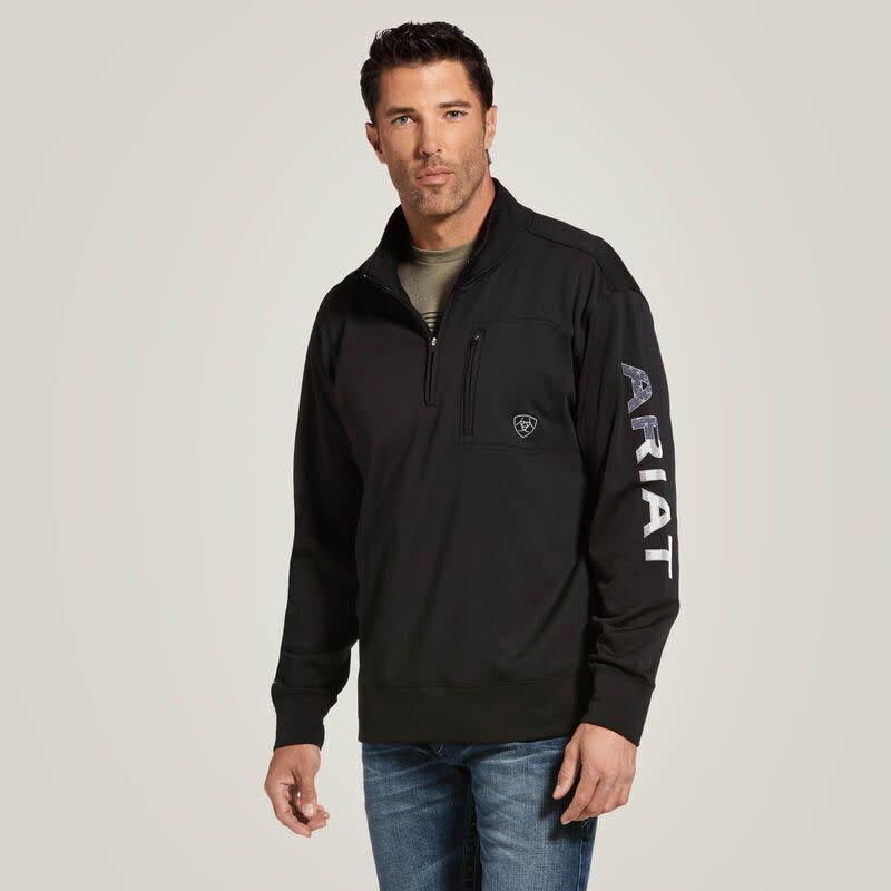Mens Team Logo 1/4 Zip Swtshrt