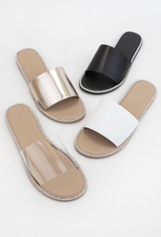BEJEWELED | Clear Slide Sandals