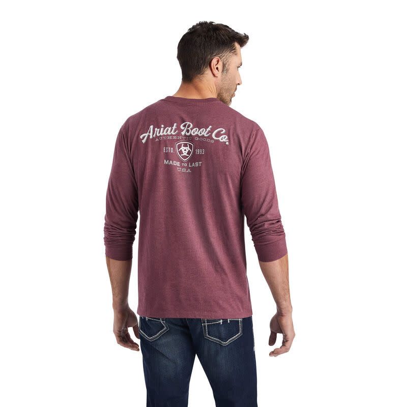 ARIAT MENS  TYP CREST LS T-SHIRT 