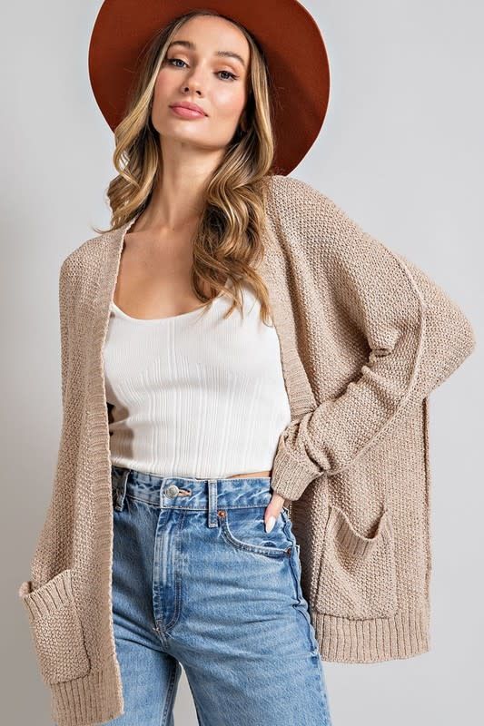 Slouchy Knit Pocket Cardigan 