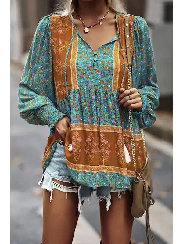 Printed Long Sleeve Top 