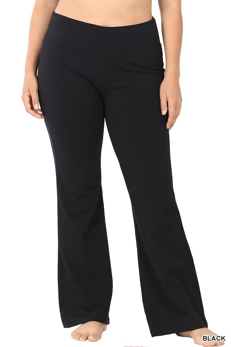 Plus Premium Cotton Yoga Flare Pants