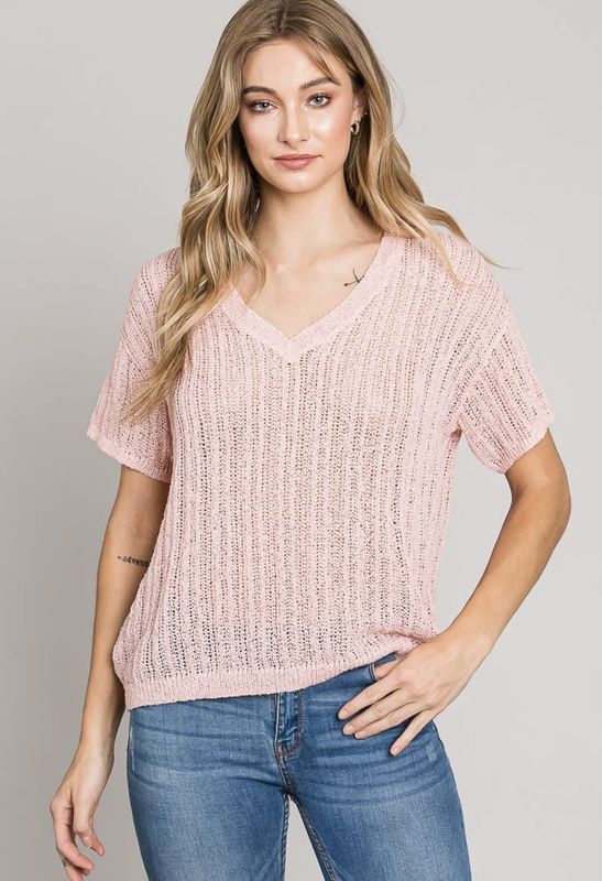 Soft Semi Sheer Sweater Top