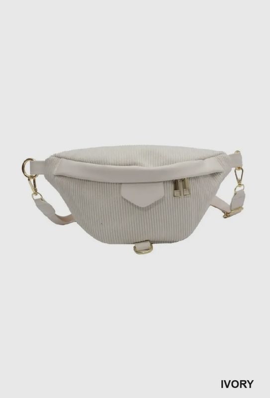 Vintage Corduroy Crossbody Sling Fanny Bag