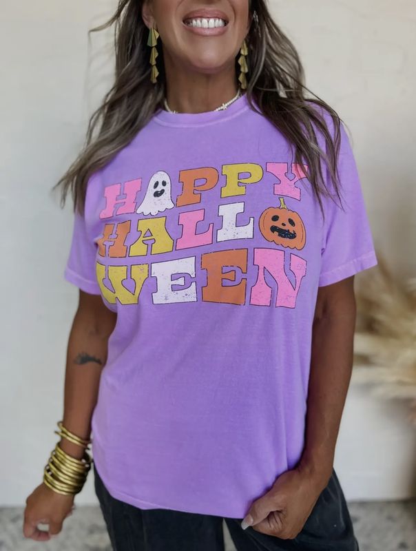 &quot;Happy Halloween Comfort&quot; Color Graphic Tee