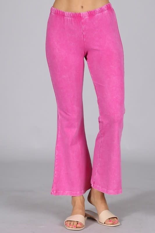 Mineral Washed Crop Flare Pants 