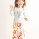 Blue Floral Print Girl Set 