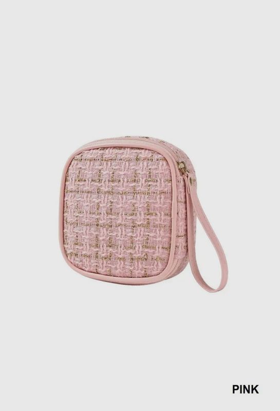 Plaid Tweed Cosmetic Makeup Travel Case