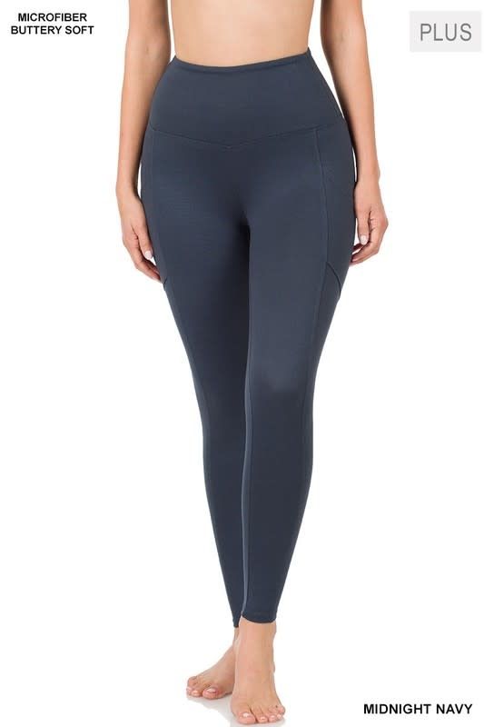 Brushed Microfiber Full Length Leggings Plus