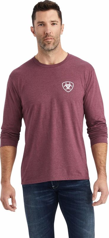ARIAT MENS  TYP CREST LS T-SHIRT 
