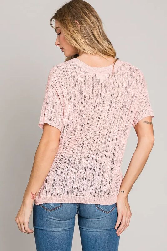 Soft Semi Sheer Sweater Top