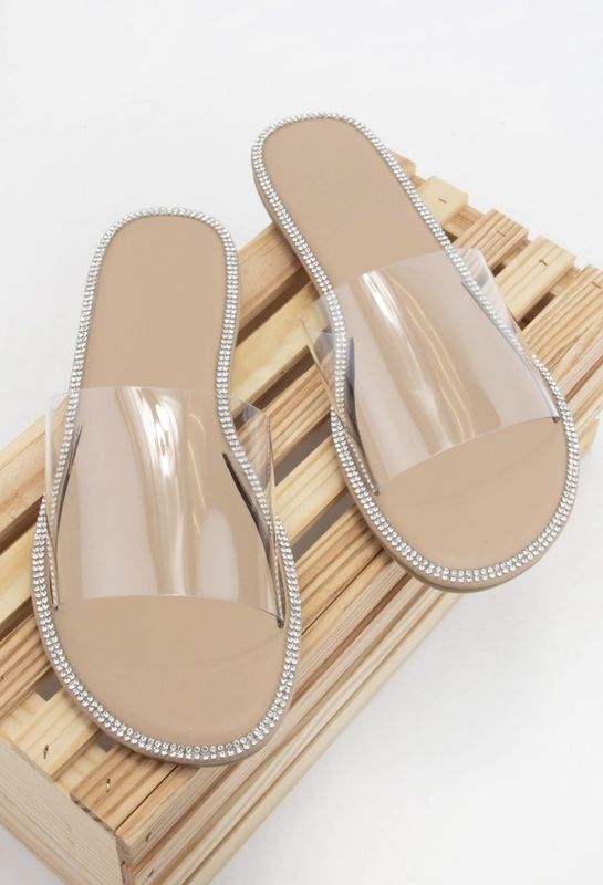 BEJEWELED | Clear Slide Sandals
