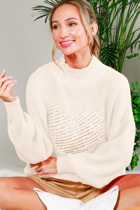 Sequin Heart Sweater