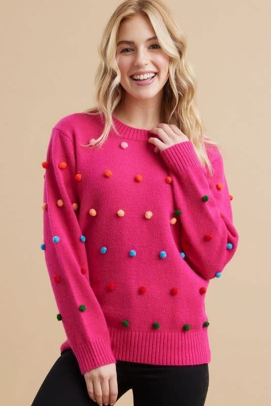 Pon-Pom Knit Sweater