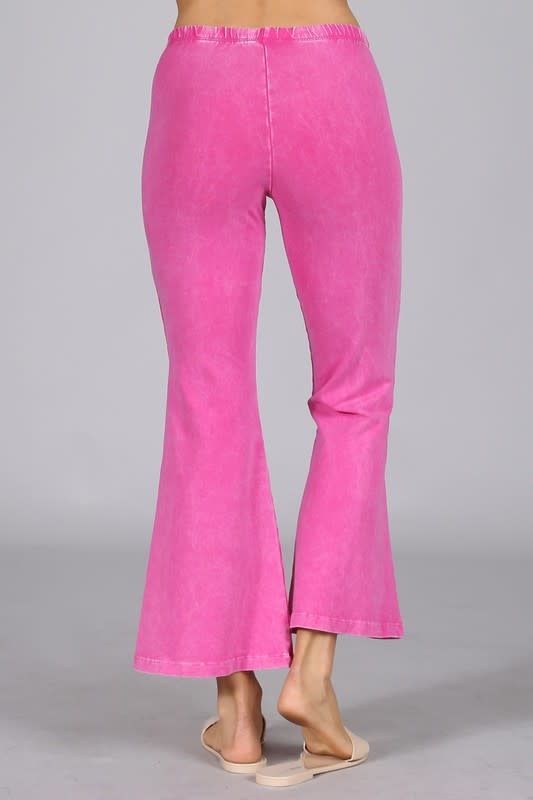 Mineral Washed Crop Flare Pants 