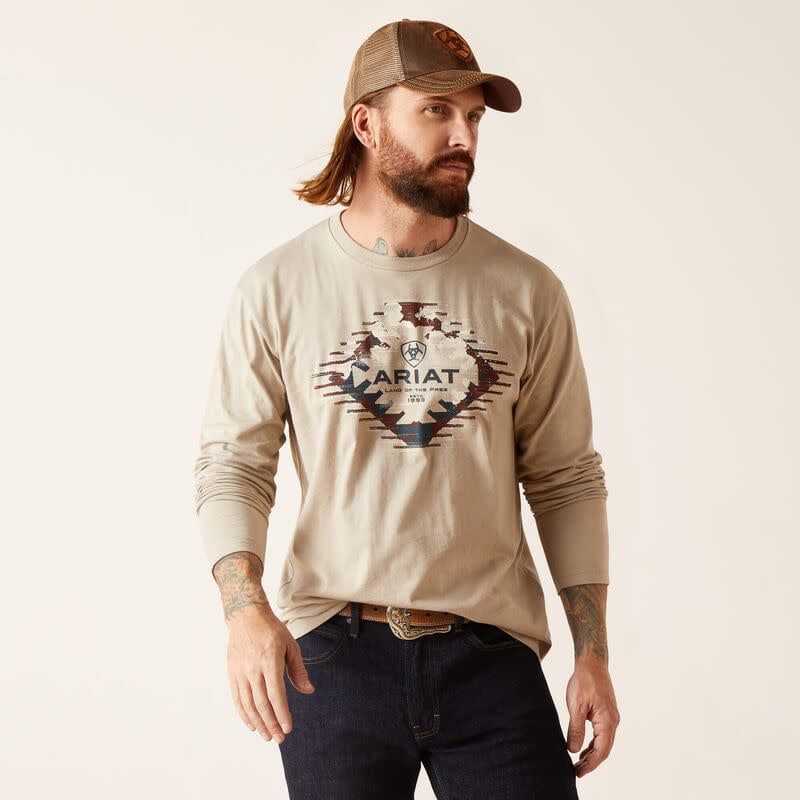 Ariat Aztec logo LS Tshirt