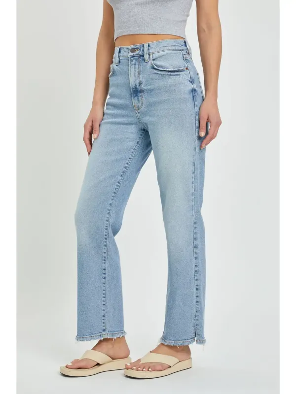Super High Rise Dad Jean With Mini Slit
