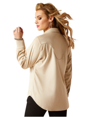 Ariat Womens Sage Suede Snap Long Sleeve Top