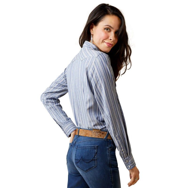 ARIAT WMS WINDWARD PEARL SNAP LS SHIRT DOBBY STRIPE