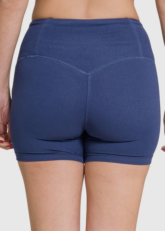 Brushed Microfiber Wide Waistband Biker Shorts