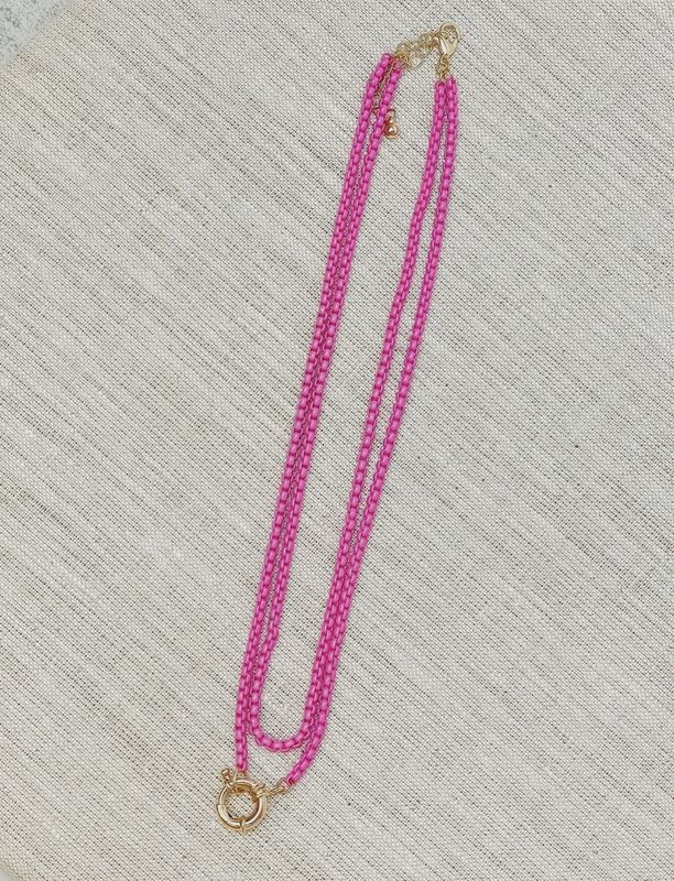 Enamel Box Chain Layered Necklaces