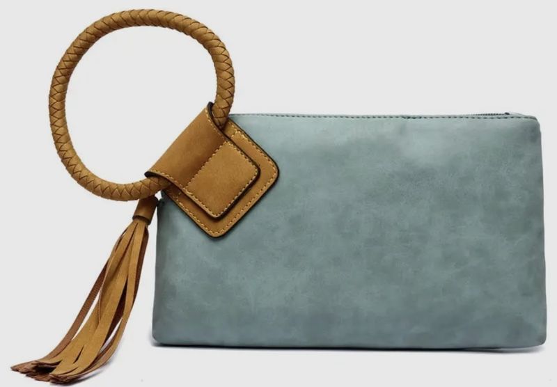  Cuff Handle Tassel Wristlet Clutch