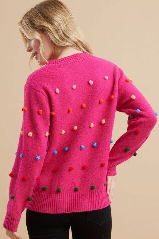 Pon-Pom Knit Sweater