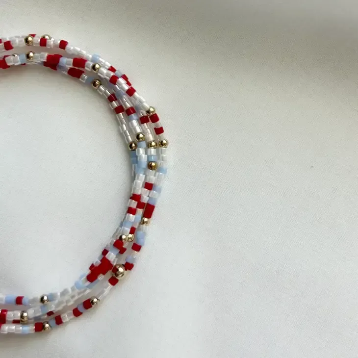 Stretchy Colorful Beaded Bracelets Dainty 14K gold Filled