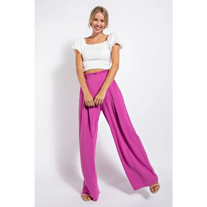 Pleated Wide Leg Pants