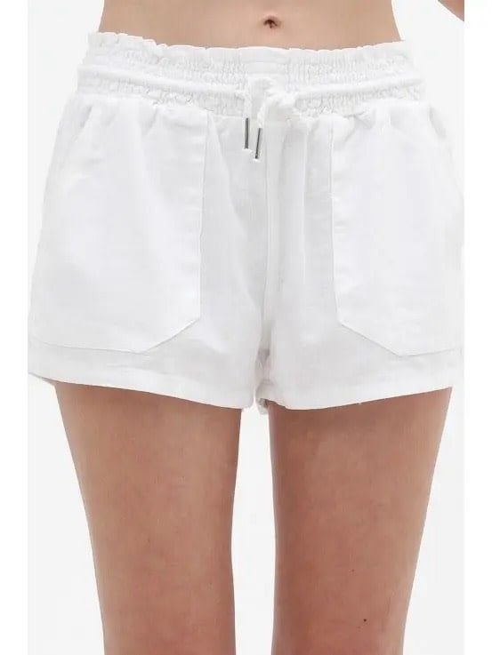 Rope Drawstring Linen Shorts
