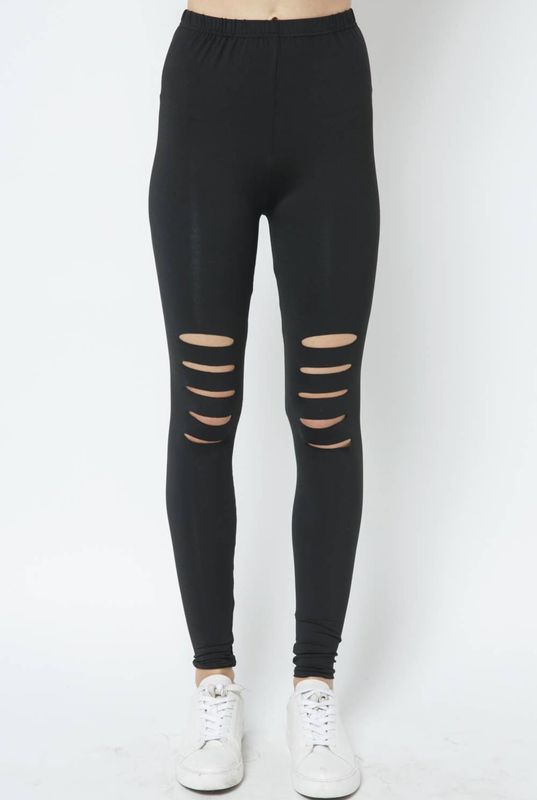 Laser Cut Out Spandex Leggings