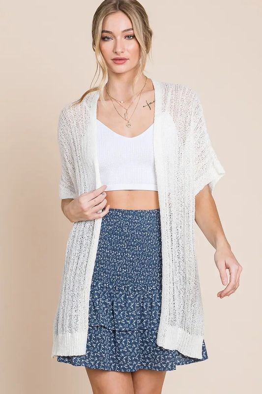 Lightweight Semi Sheer Sweater Kimono