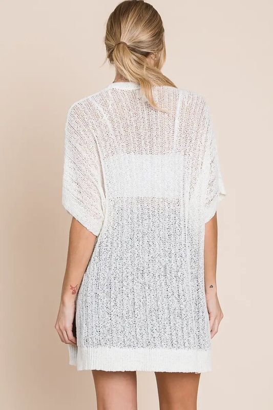 Lightweight Semi Sheer Sweater Kimono
