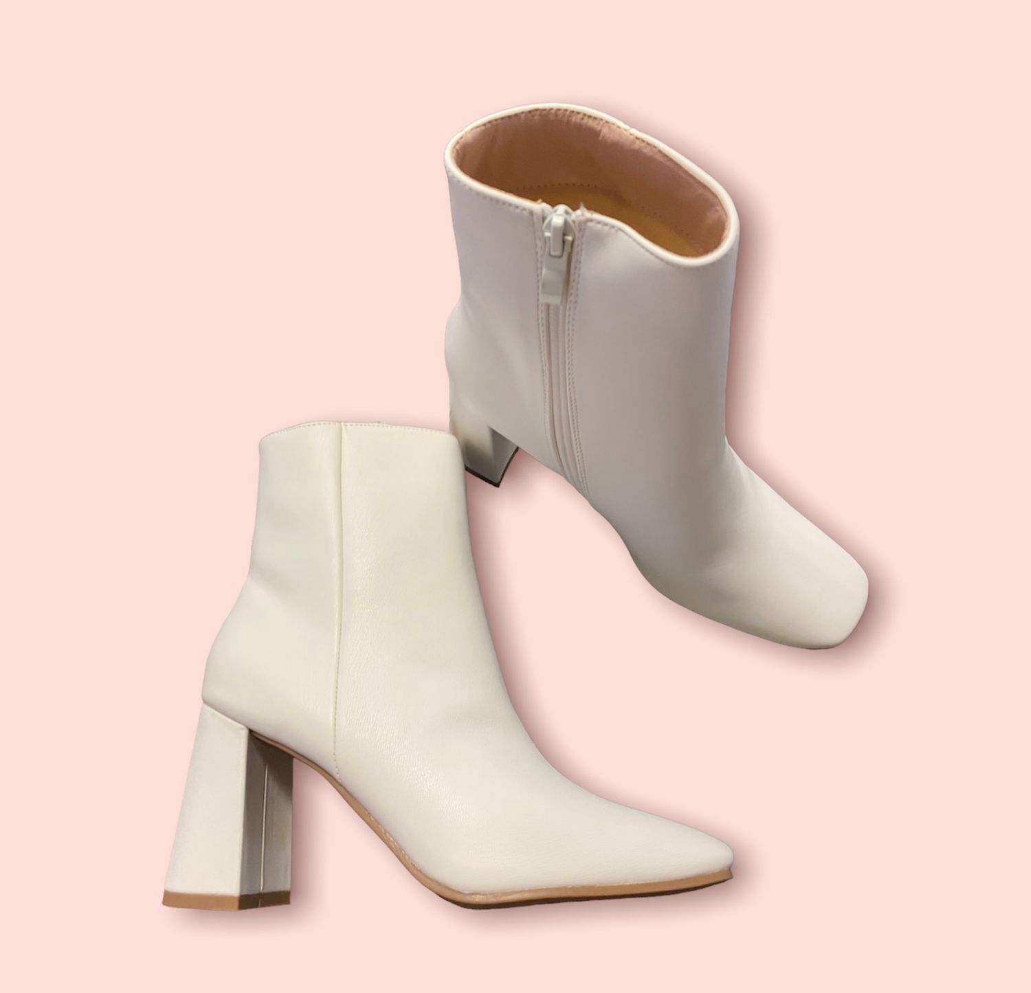 Tiffany White Leather Boots, Color: White, Size: 5.5